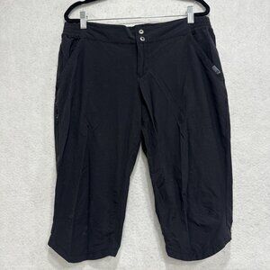 Mountain Hardwear Capri Pants Womens 12 Black Hiking Lightweight Nylon Stretch